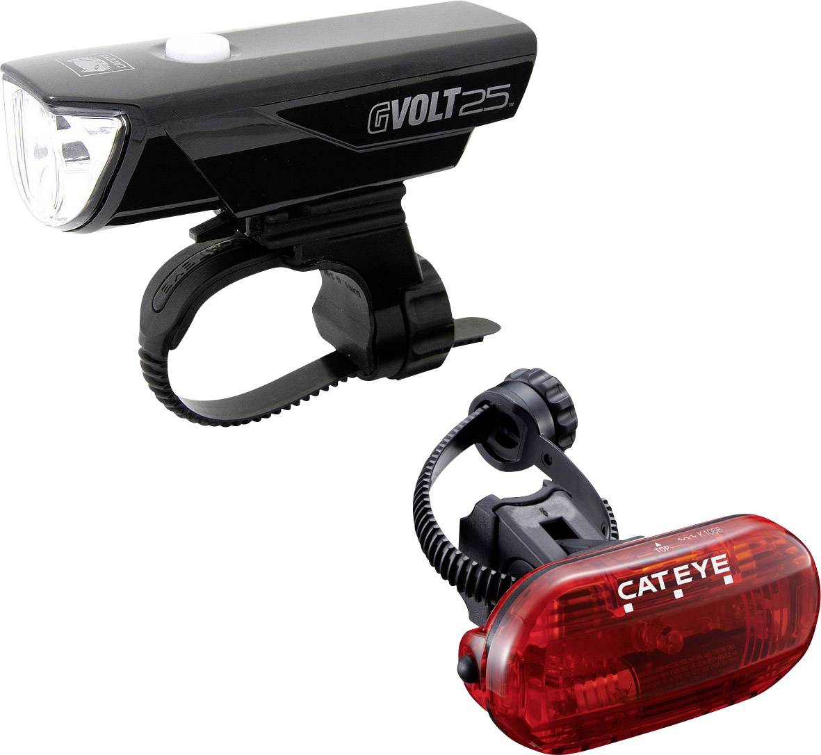 Kit d'éclairage de vélo Cateye GVOLT25/OMNI3G Ampoule LED à batterie, à pile(s) noir Conrad.fr