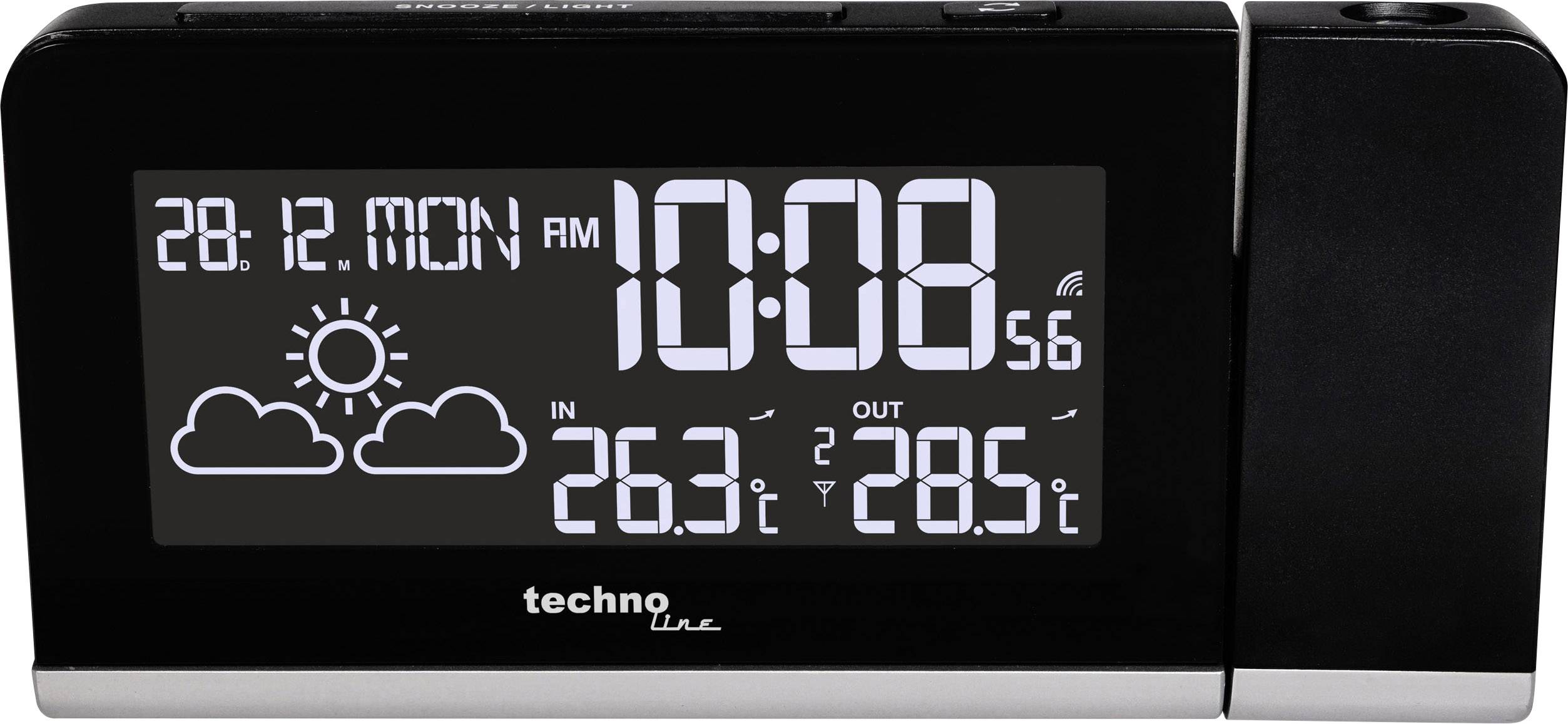 Techno Line WT 539 radiopiloté(e) Réveil numérique noir