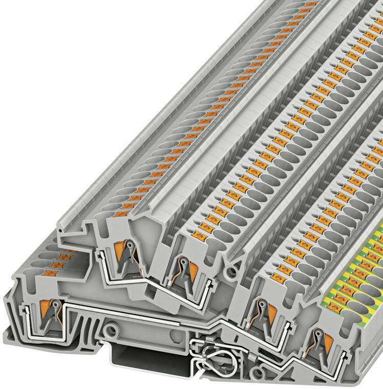 Phoenix Contact 3214050 Borne de protection à 3 étages 6.2 mm ressort de traction gris 50 pc(s)