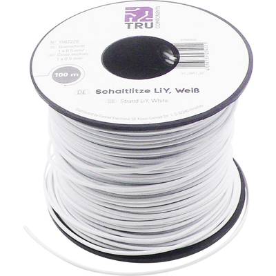 TRU COMPONENTS 1567228 Fil de câblage LiY 1 x 0.50 mm² blanc 100 m