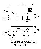 'Schéma électronique de composant avec dimensions en millimètres.'