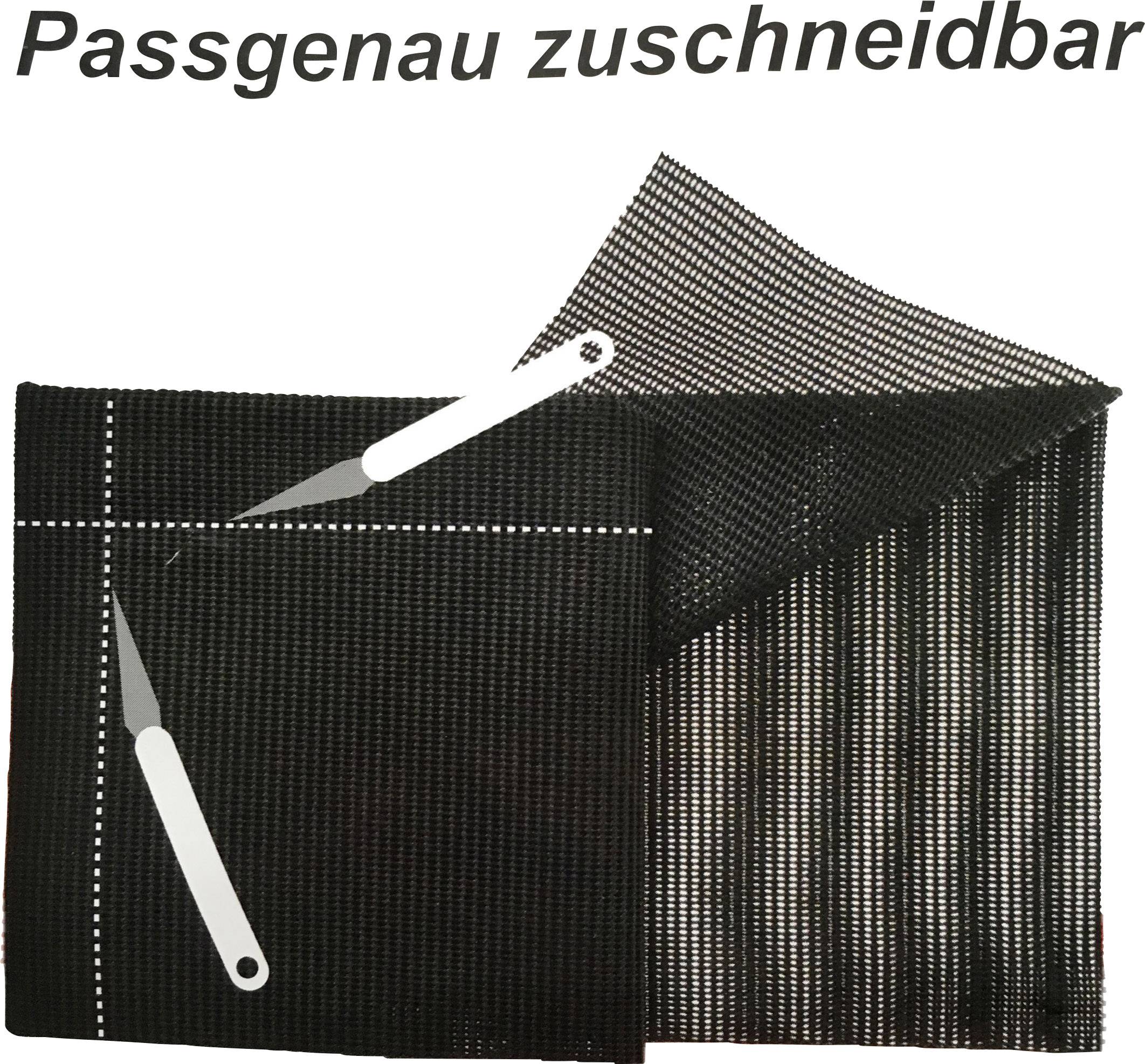 Un tissu noir en maille avec des ciseaux au-dessus montre qu'il peut être découpé sur mesure.