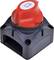 Interrupteur de batterie rouge sur socle noir pour contrôler l'alimentation électrique, avec un symbole de batterie blanc sur le dessus.