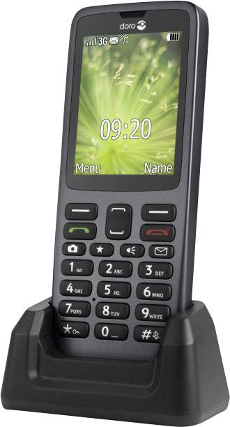 doro 5516 Téléphone portable pour séniors avec station de charge, Touche SOS graphite-4