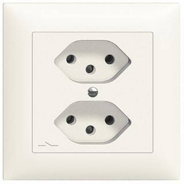 Edizio by Feller x2 Insert Prise électrique double EDIZIOdue blanc 87203.FMI.S.61 1 pc(s)