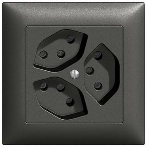 Edizio by Feller x3 Insert Prise électrique triple EDIZIOdue noir 87303.FMI.60 1 pc(s)