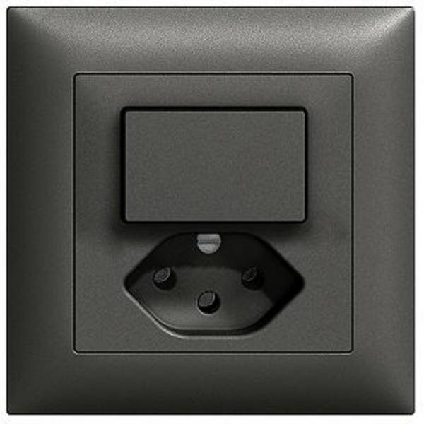 Edizio by Feller  Insert Interrupteur et prise EDIZIOdue noir 87063.LS.FMI.L.60.34 1 pc(s)