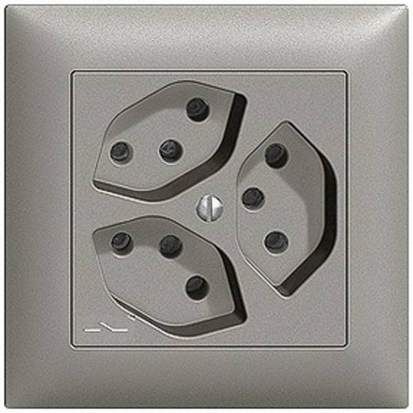 Edizio by Feller x3 Insert Prise électrique triple EDIZIOdue anthracite 87303.FMI.S.67 1 pc(s)