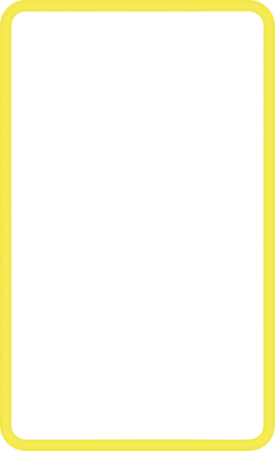 Contour rectangulaire jaune sur fond blanc.