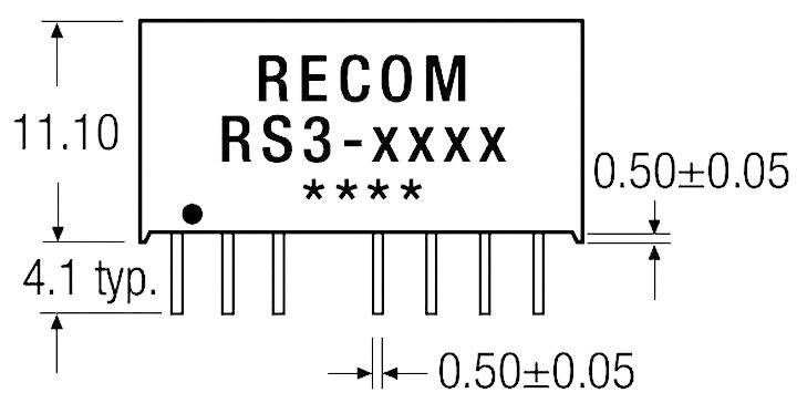 Recom 10004204 RS3-1209S 3W DC/DC Converter 9-18V In 9V Out