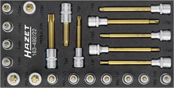 Hazet  Jeu de douilles-embouts  1/2" (12.5 mm)  163-492/22