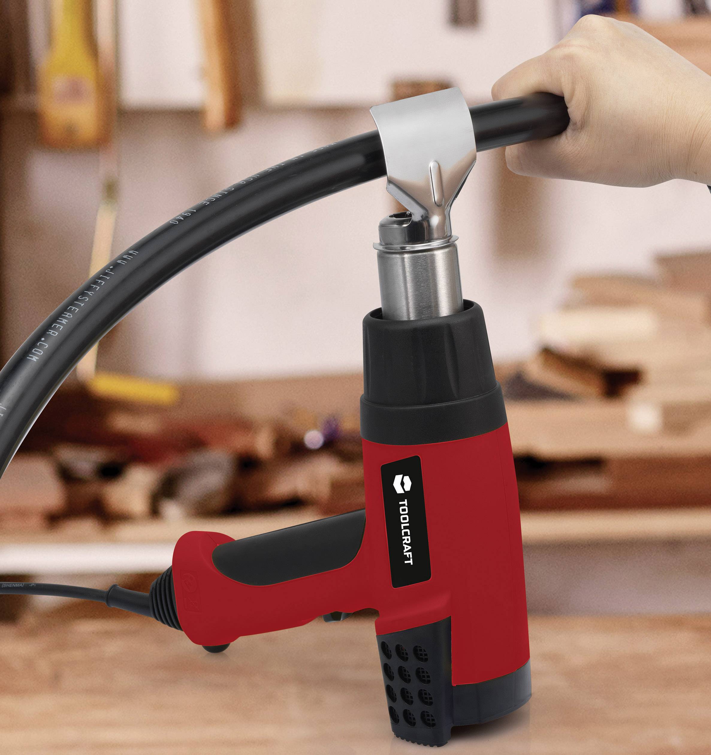 TOOLCRAFT;1582584Numérique Pistolet à air chaud;+ accessoires, + mallette;2000 W-5