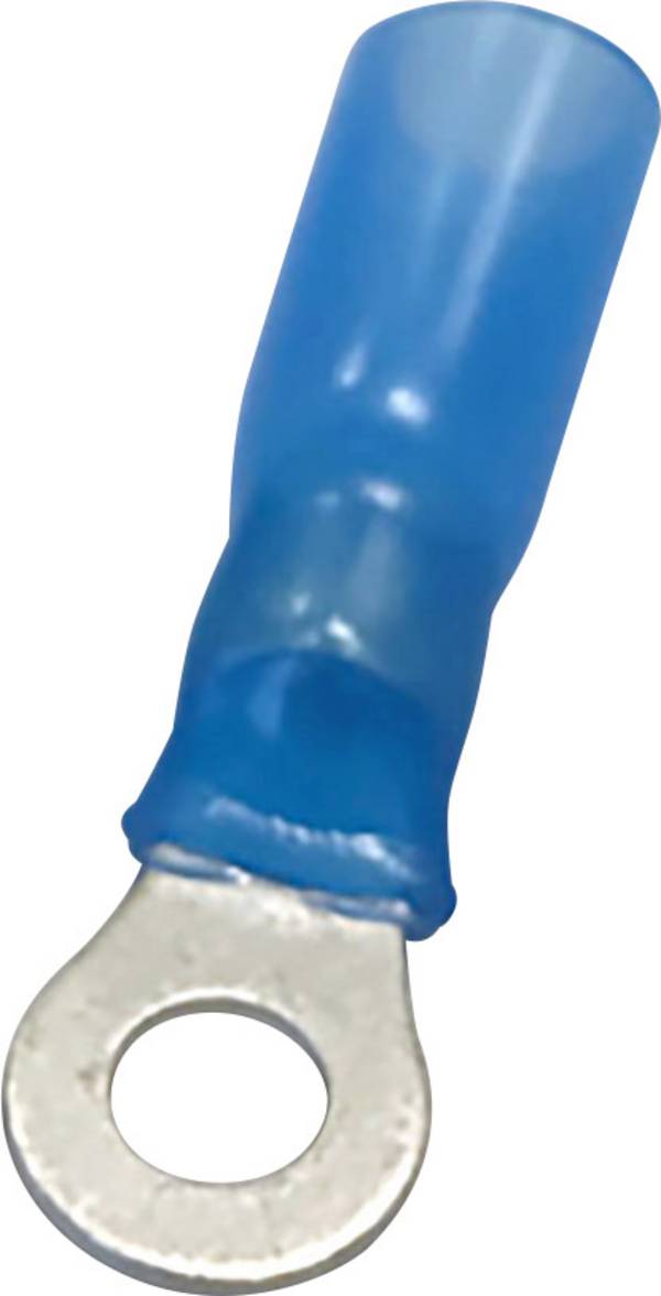 TRU COMPONENTS 1582980 Cosse à oeillet avec gaine thermorétractable Section max.=2.50 mm²  partiellement isolé bleu 1 pc(s)