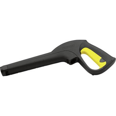 Poignée de nettoyeur haute pression noir avec zone de préhension jaune, adaptée au nettoyage manuel.