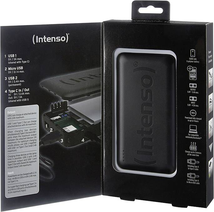 Intenso HC15000 Powerbank (batterie supplémentaire) 15000 mAh LiPo noir-4