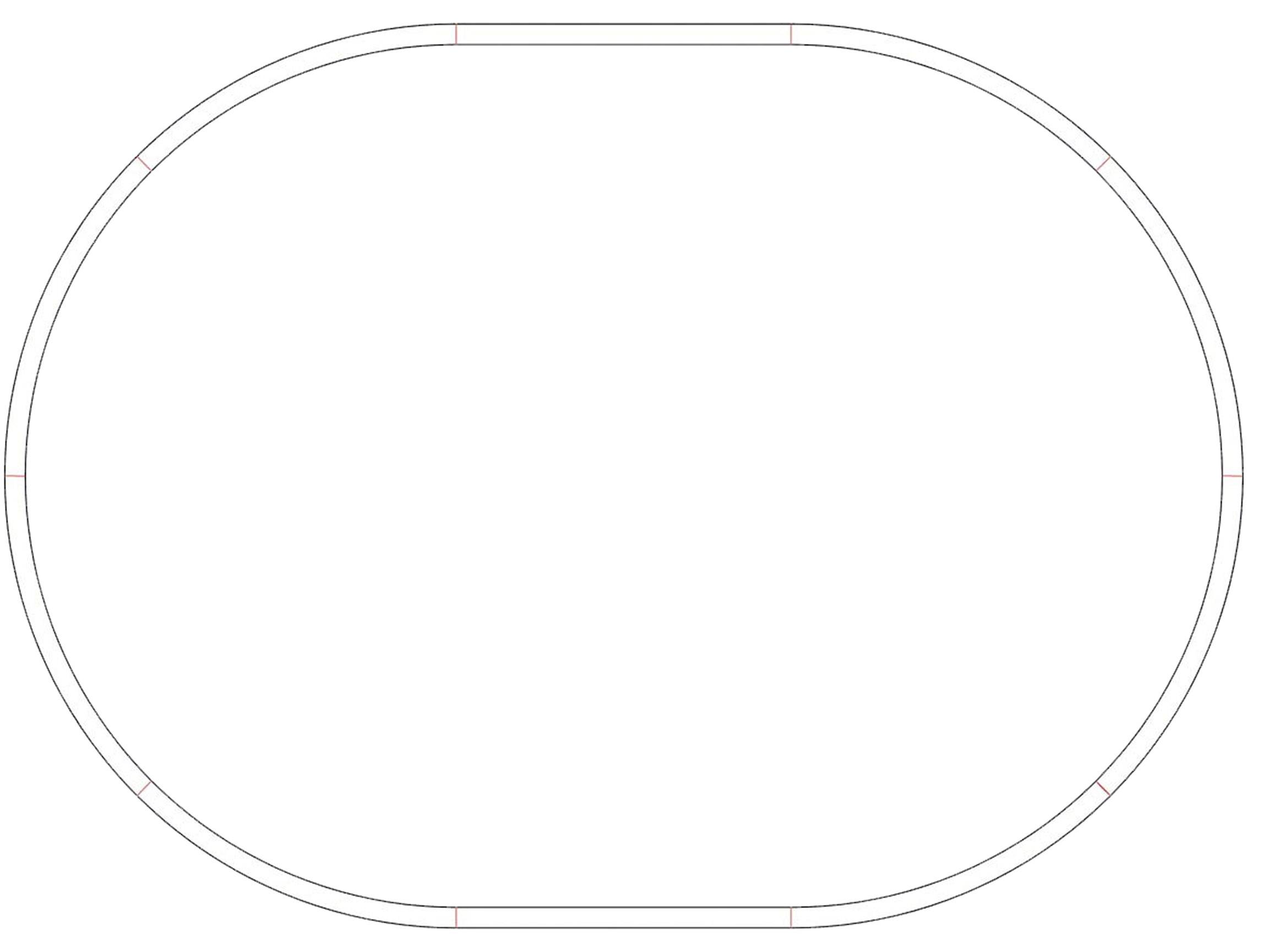 Un rail oval simple est représenté, composé de sections droites et courbes.