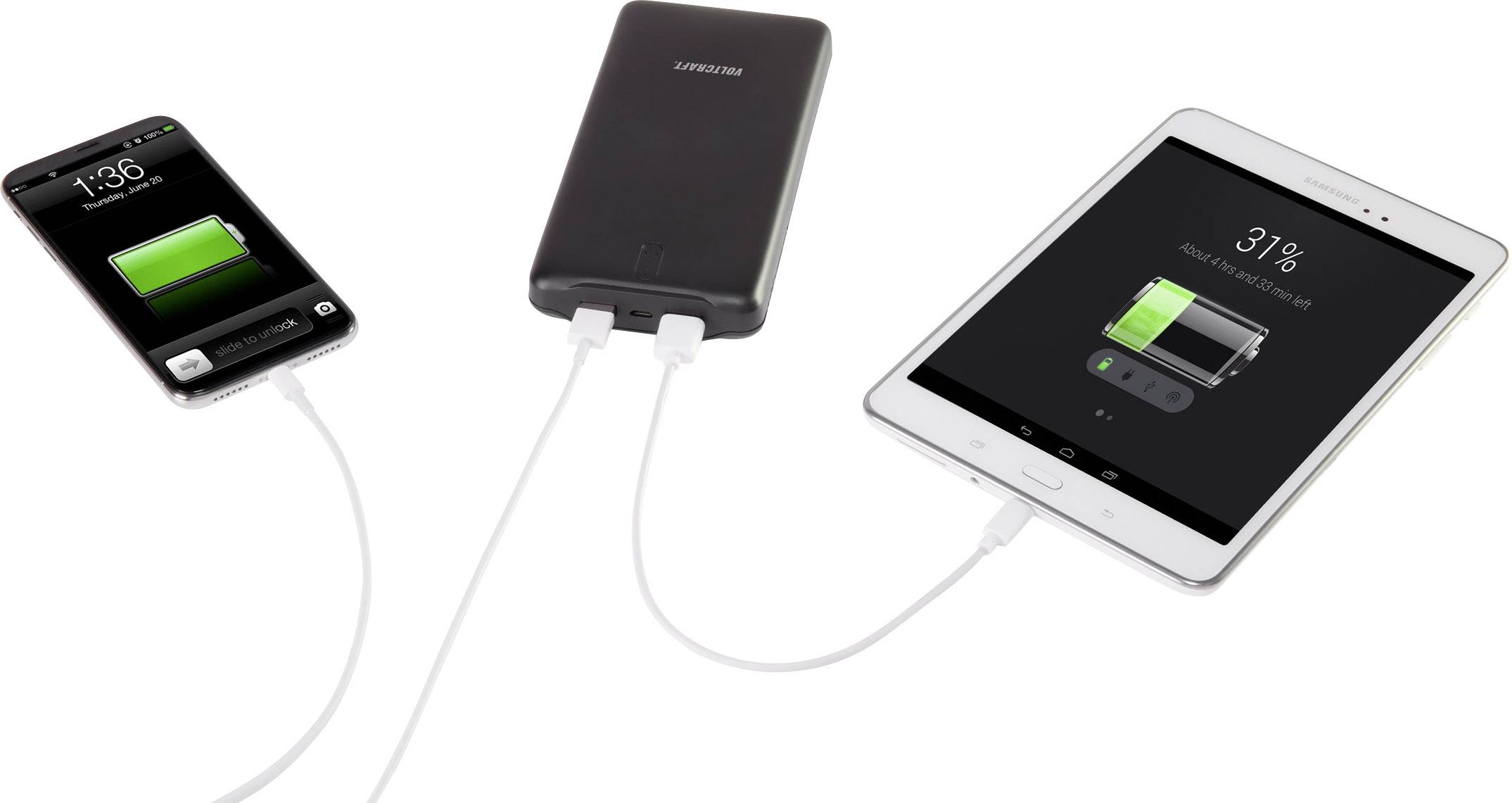 VOLTCRAFT Powerbank (batterie supplémentaire) 20000 mAh LiPo noir-3