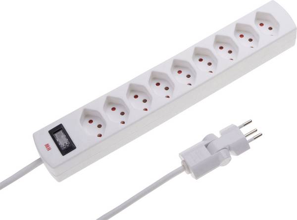 Bloc multiprise avec interrupteur Max Hauri 114971 x9 blanc  1 pc(s)