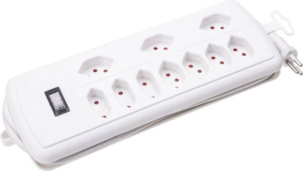 Bloc multiprise avec interrupteur Max Hauri 127901 x10 blanc  1 pc(s)
