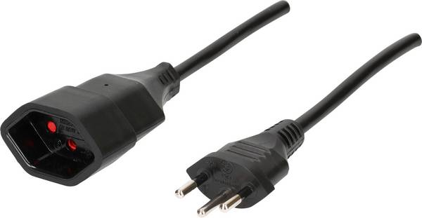 Max Hauri 129019 alimentation Rallonge   noir 1.00 m H05VV-F 3G 1,0 mm²