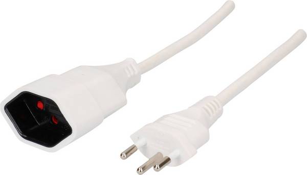 Max Hauri 129024 alimentation Rallonge   blanc 5.00 m H05VV-F 3G 1,0 mm²