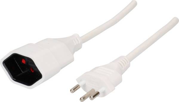 Max Hauri 129018 alimentation Rallonge   blanc 1.00 m H05VV-F 3G 1,0 mm²