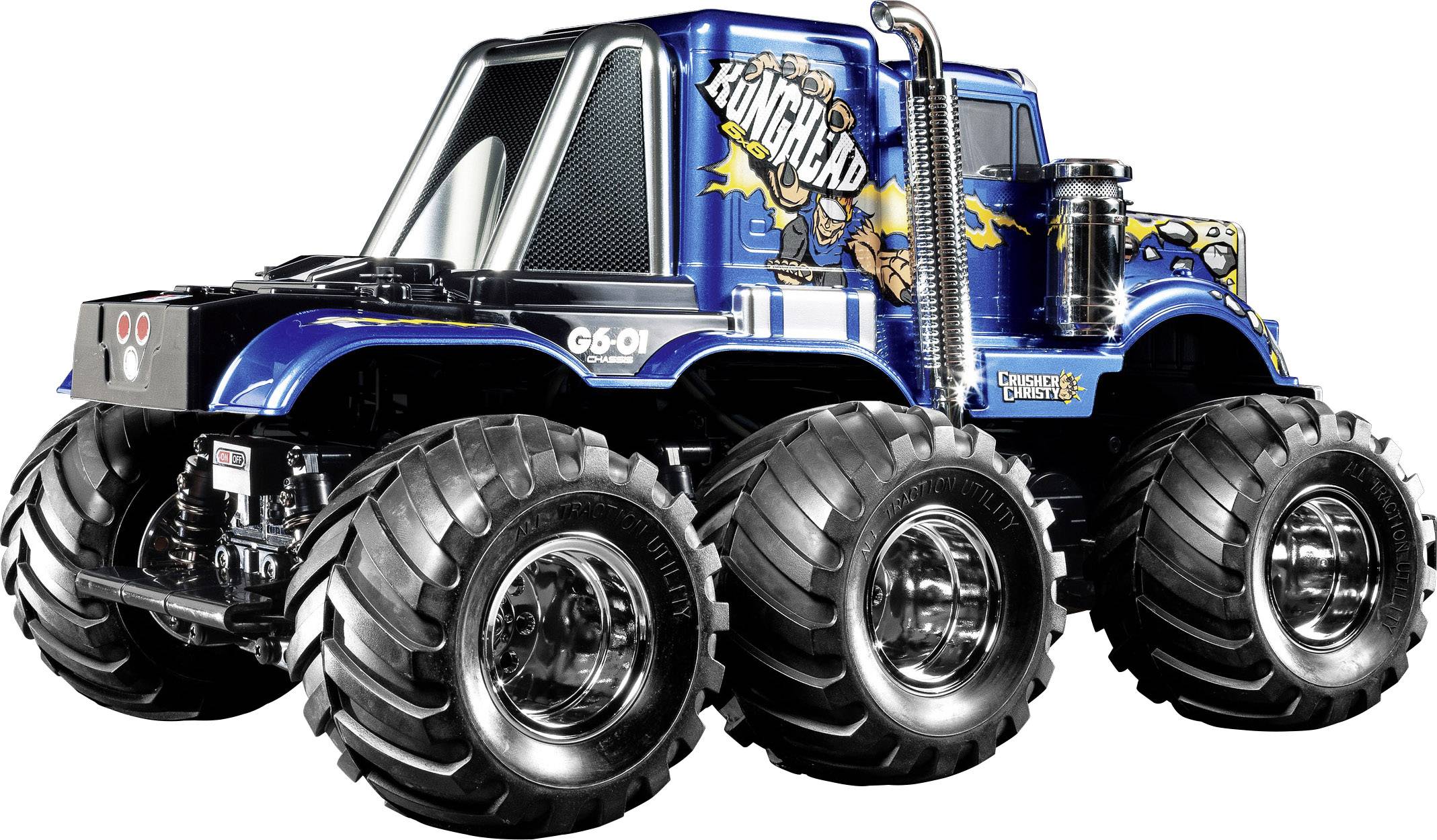 Monstertruck électrique Tamiya Konghead 6x6 brushed 4 roues motrices