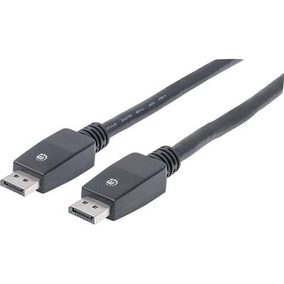 Câble de raccordement Manhattan DisplayPort Fiche mâle DisplayPort, Fiche mâle DisplayPort 10.00 m noir 354134 feuille d