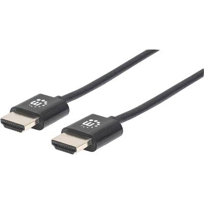 Deux câbles HDMI noirs avec des fiches dorées.