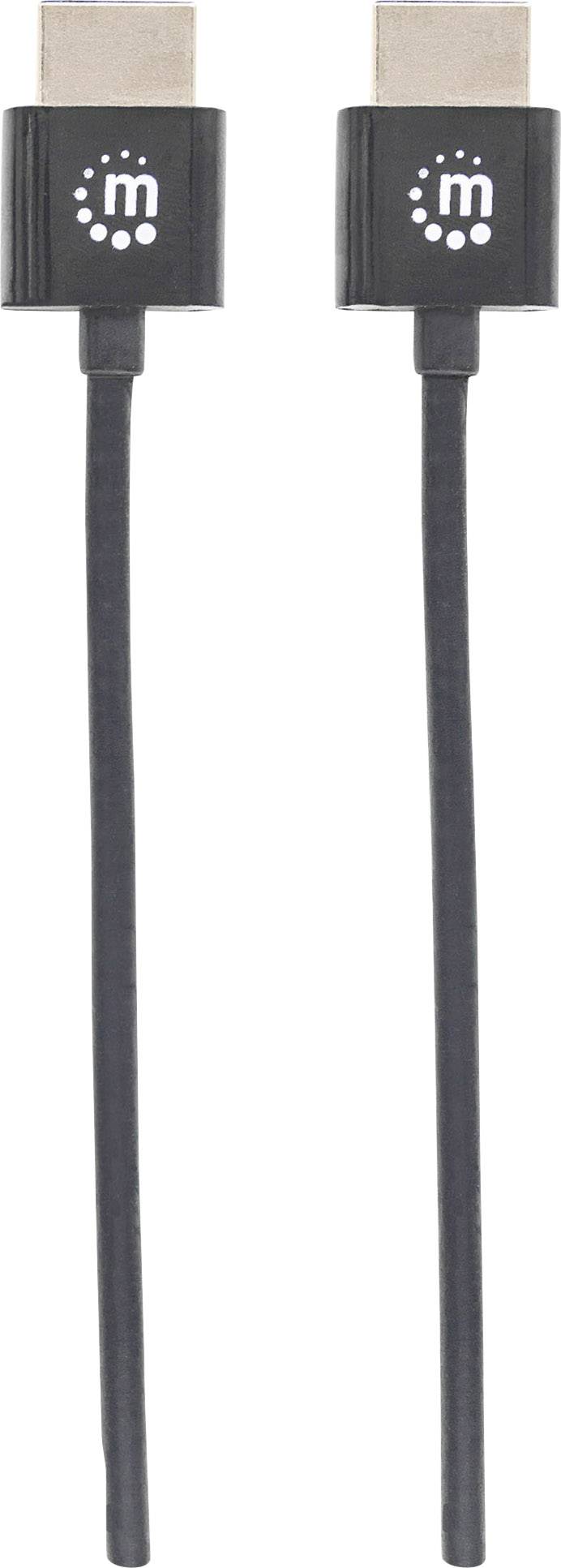 Deux câbles HDMI noirs avec des connecteurs identiques.