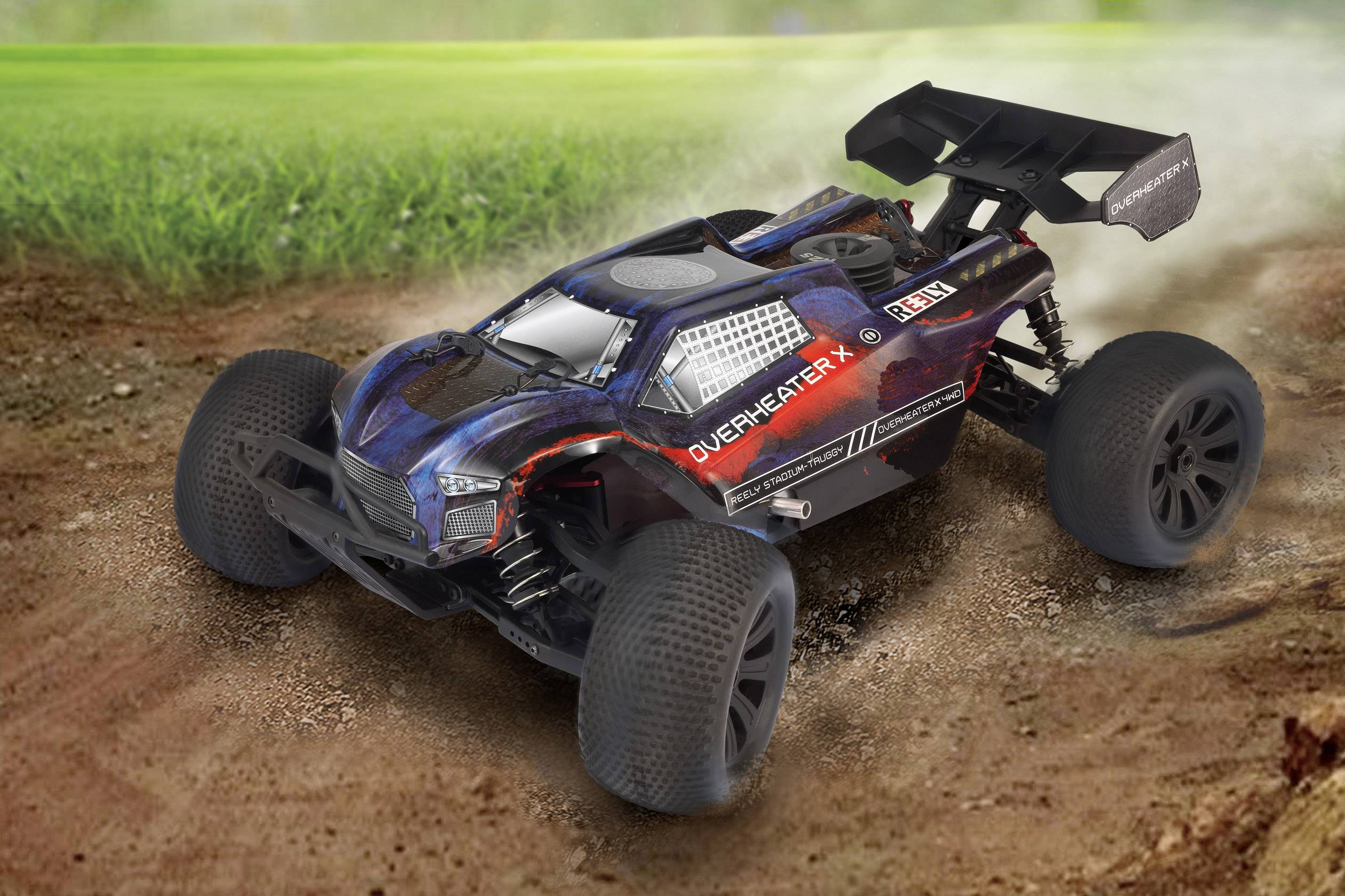 Truggy 18 nitro Reely Overheater 1592466 Auto RC 4 roues motrices (4WD