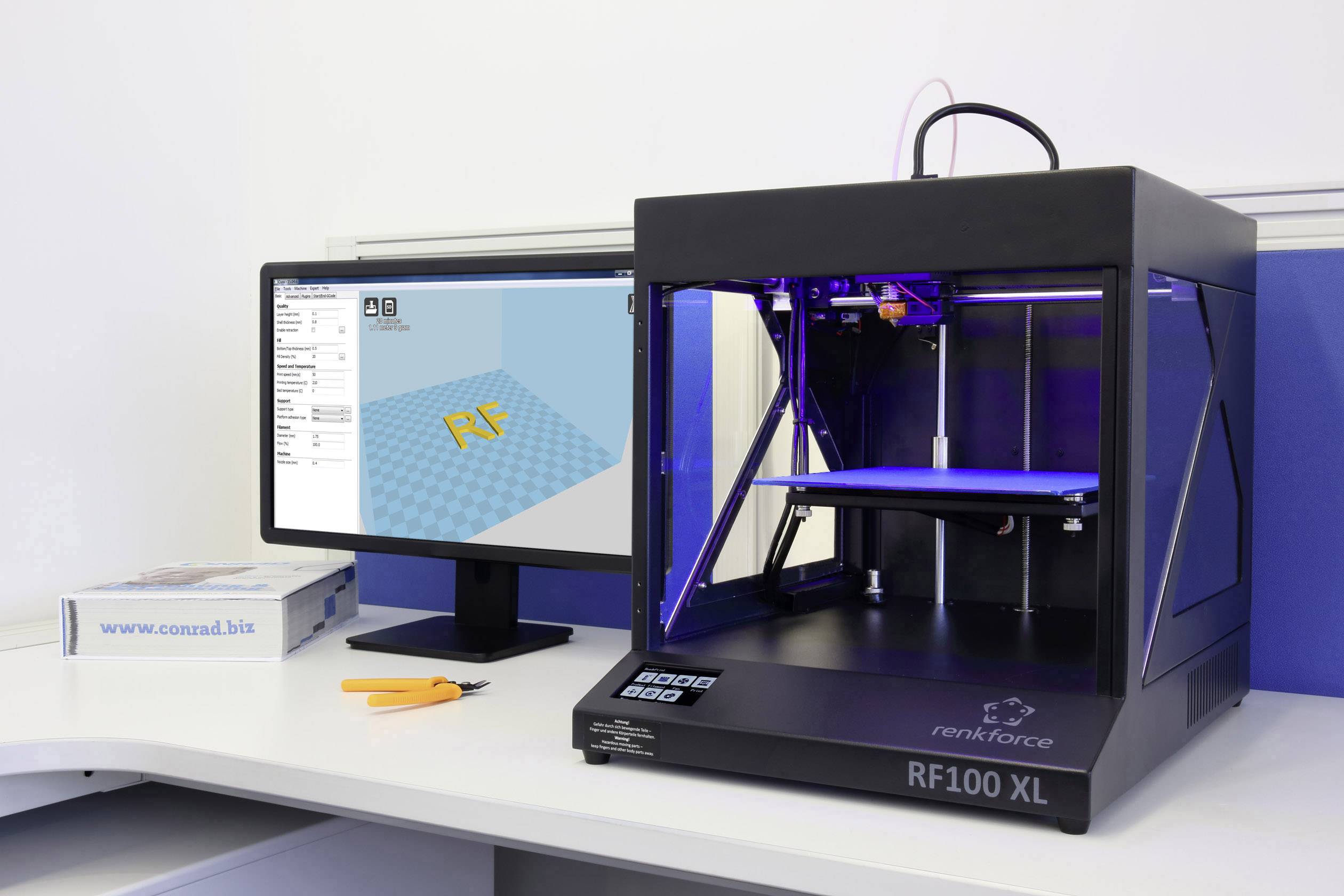 Renkforce RF100 XL V2 Imprimante 3D Avec Filament | Conrad.fr