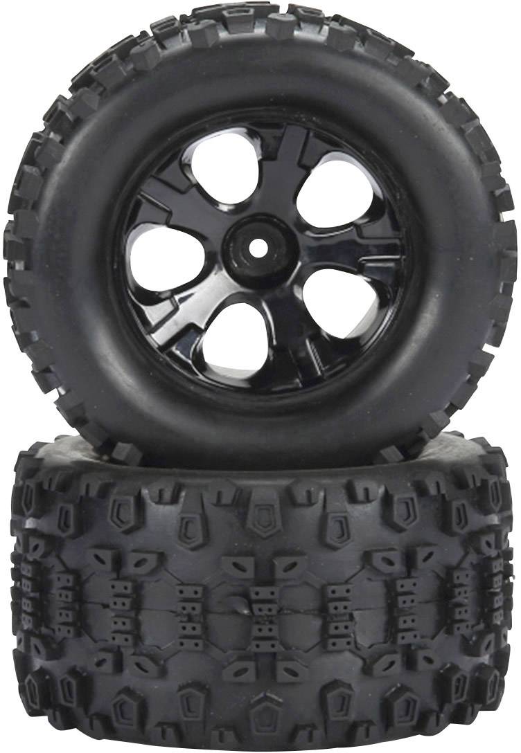 Reely 1:10 Monstertruck Roues complètes XL Bull 5 rayons noir 1 paire(s)