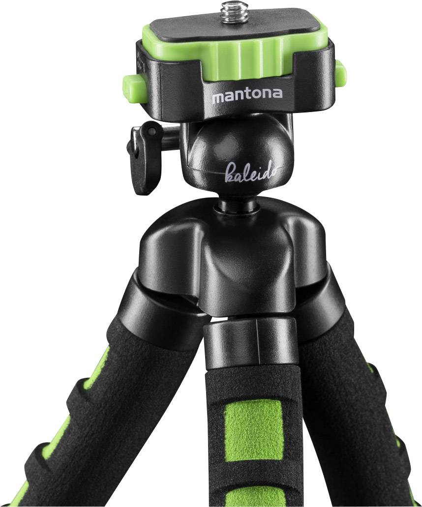 Mantona Flex Trépied spécial 1/4 pouce Hauteur de travail=10 - 27 cm vert pour smartphones et GoPro-1