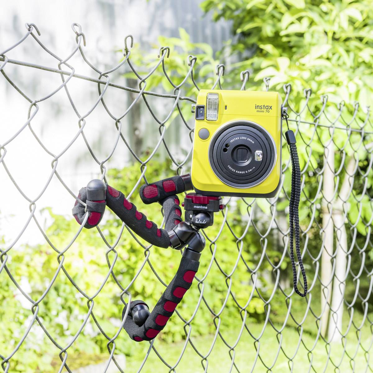 Mantona Flex Trépied spécial 1/4 pouce Hauteur de travail=10 - 27 cm rouge pour smartphones et GoPro-2