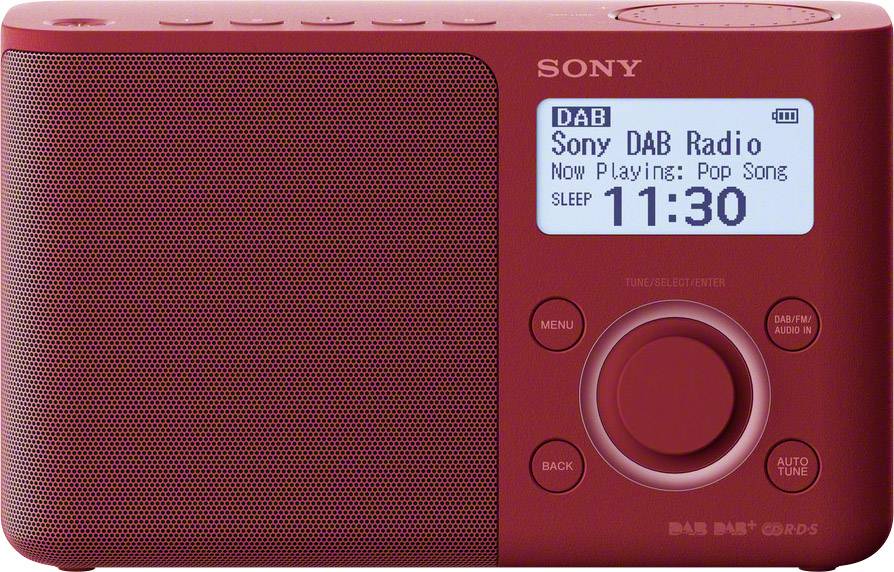 Sony XDRS61D DAB+ Radio portable AUX, DAB+, FM rouge