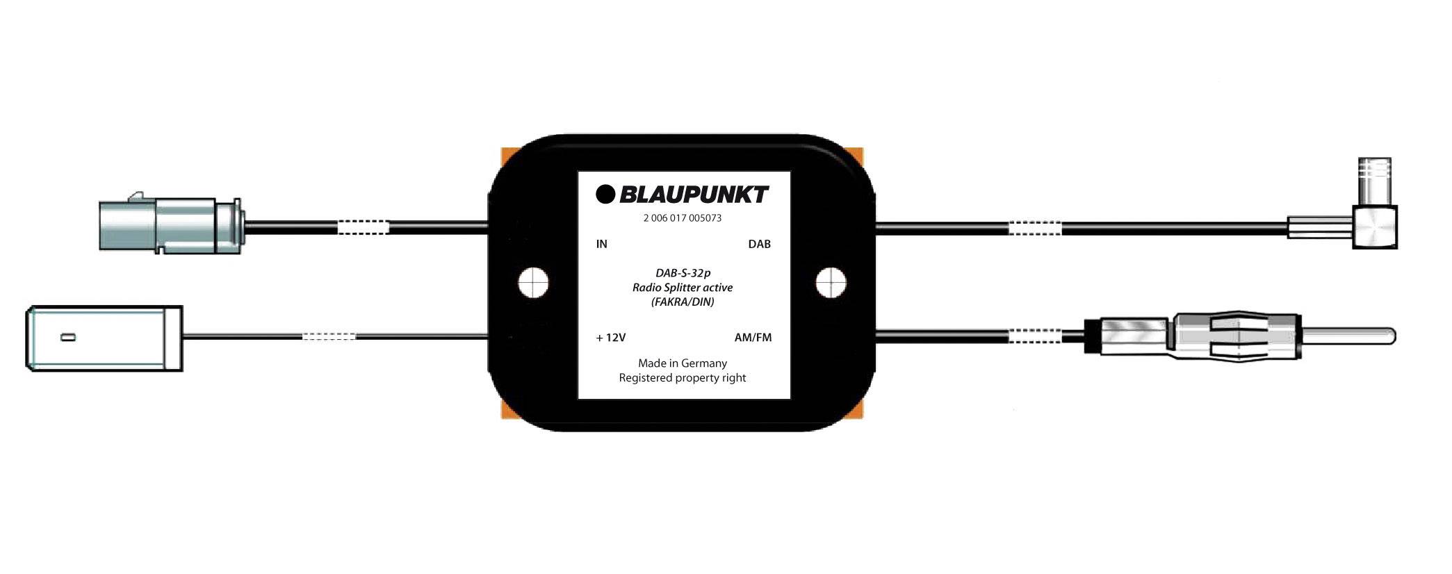 Blaupunkt Adaptateur d'antenne auto DIN 150 Ohm, Fiche mâle SMBA-(FAKRA) Z 2006017472410-1