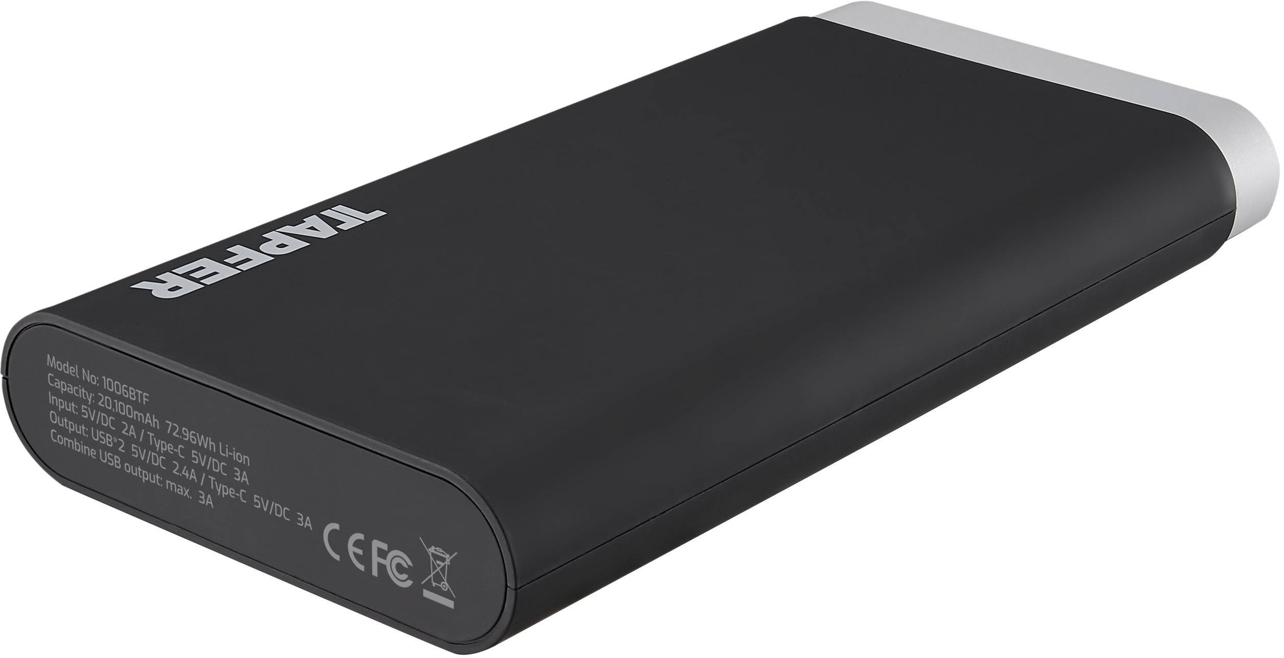 Tapfer TCP-20100 Powerbank (batterie supplémentaire) 20100 mAh Li-Ion noir, argent-5