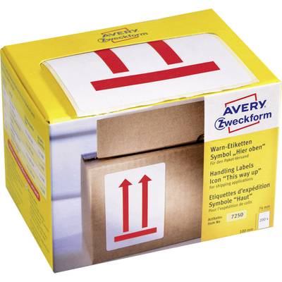 Avery-Zweckform 7250 Etiquette d'avertissement 74 x 100 mm papier rouge 200 pc(s)  
