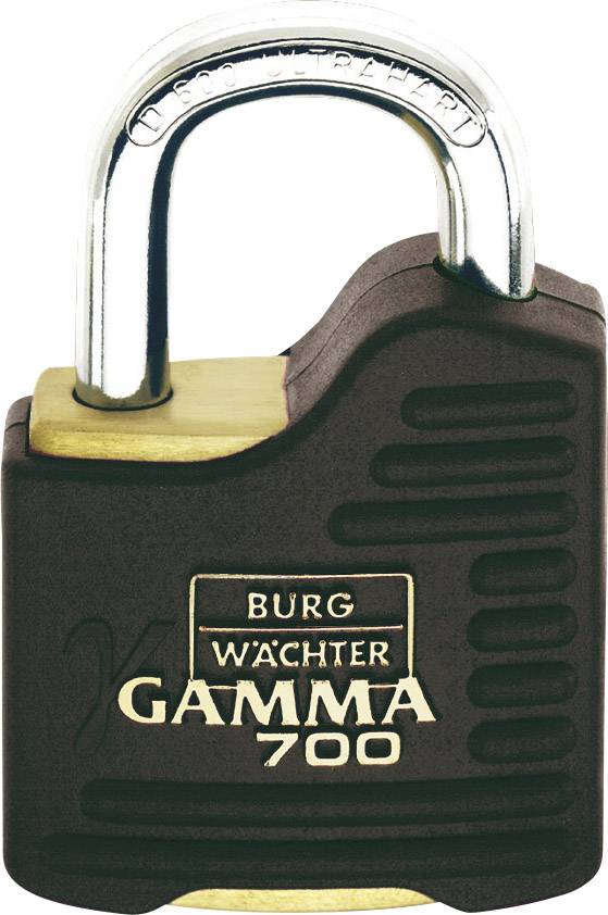 Cadenas en métal, logo de marque 'BURG WÄCHTER GAMMA 700' sur le devant, design robuste.