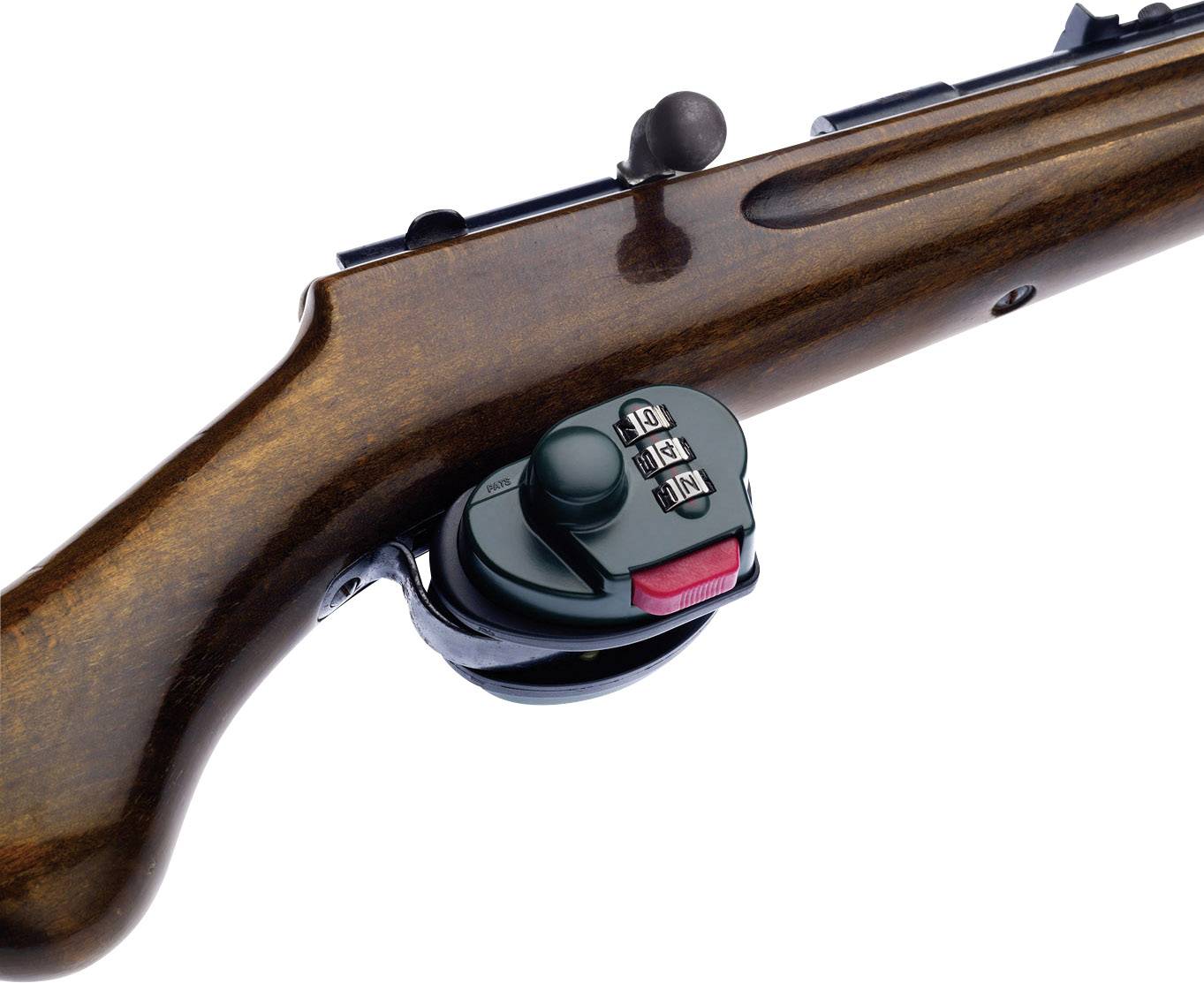 'Fusil avec verrou numérique sur la détente, assurant la sécurité et empêchant tout tir non autorisé.'