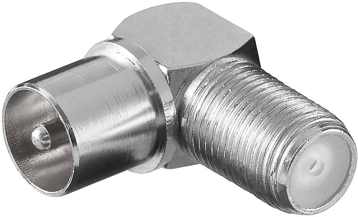 Adaptateur d'angle Goobay : prise F > fiche coaxiale 90° - fiche d'adaptation en zinc-0