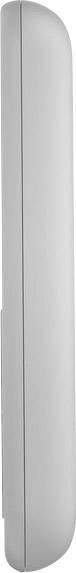 Un appareil gris clair, élancé, vertical, aux bords arrondis, vue de côté.