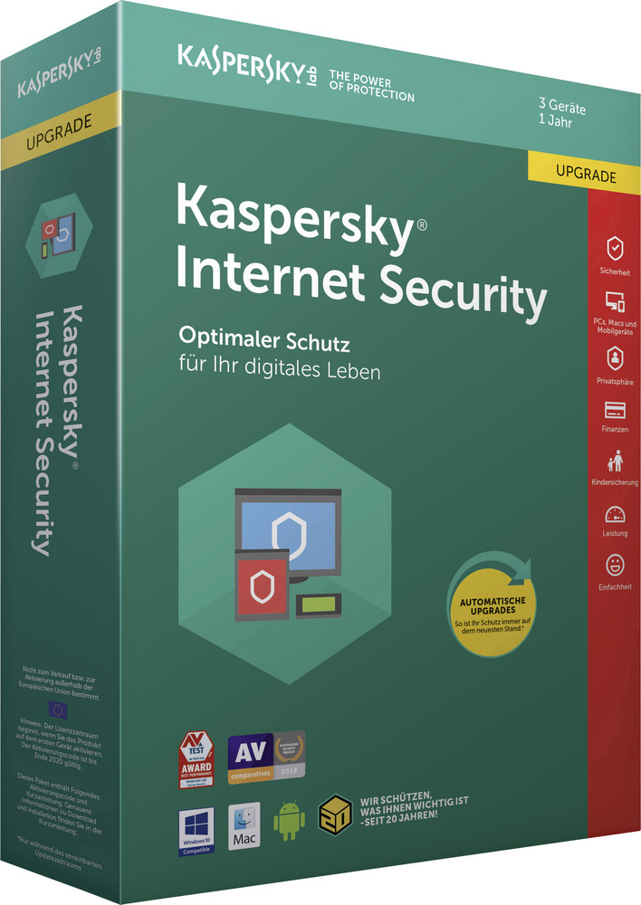 Kaspersky Lab Internet Security mise à niveau, 3 licences W