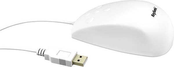Keysonic KSM-3020M-W Souris USB blanc 5 Boutons protégé contre les infiltrations d'eau, protégé contre la poussière