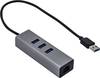 Adaptateur réseau i-tec i-Tec USB 3.0 Metal 3-Port - Hub - 3 x SuperSpeed USB 3.0 + 1 x 10/100/1000 10 / 100 / 1000 MBit/s USB 3.1 (Gen 1)