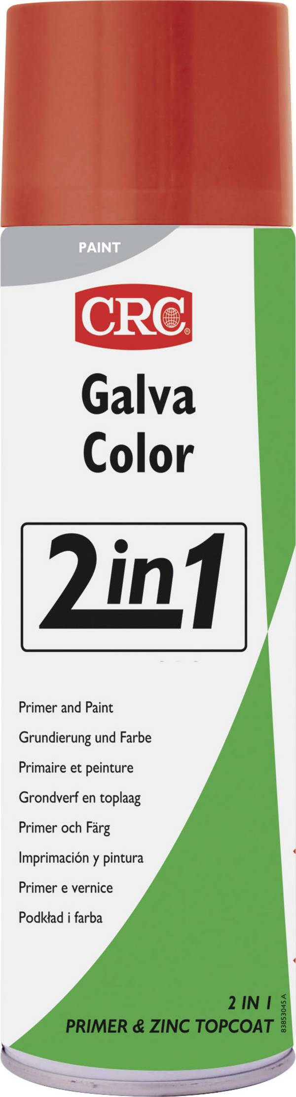 CRC 20566-AD Peinture anti-corrosion GALVACOLOR avec double effet rouge feu RAL 3000  500 ml