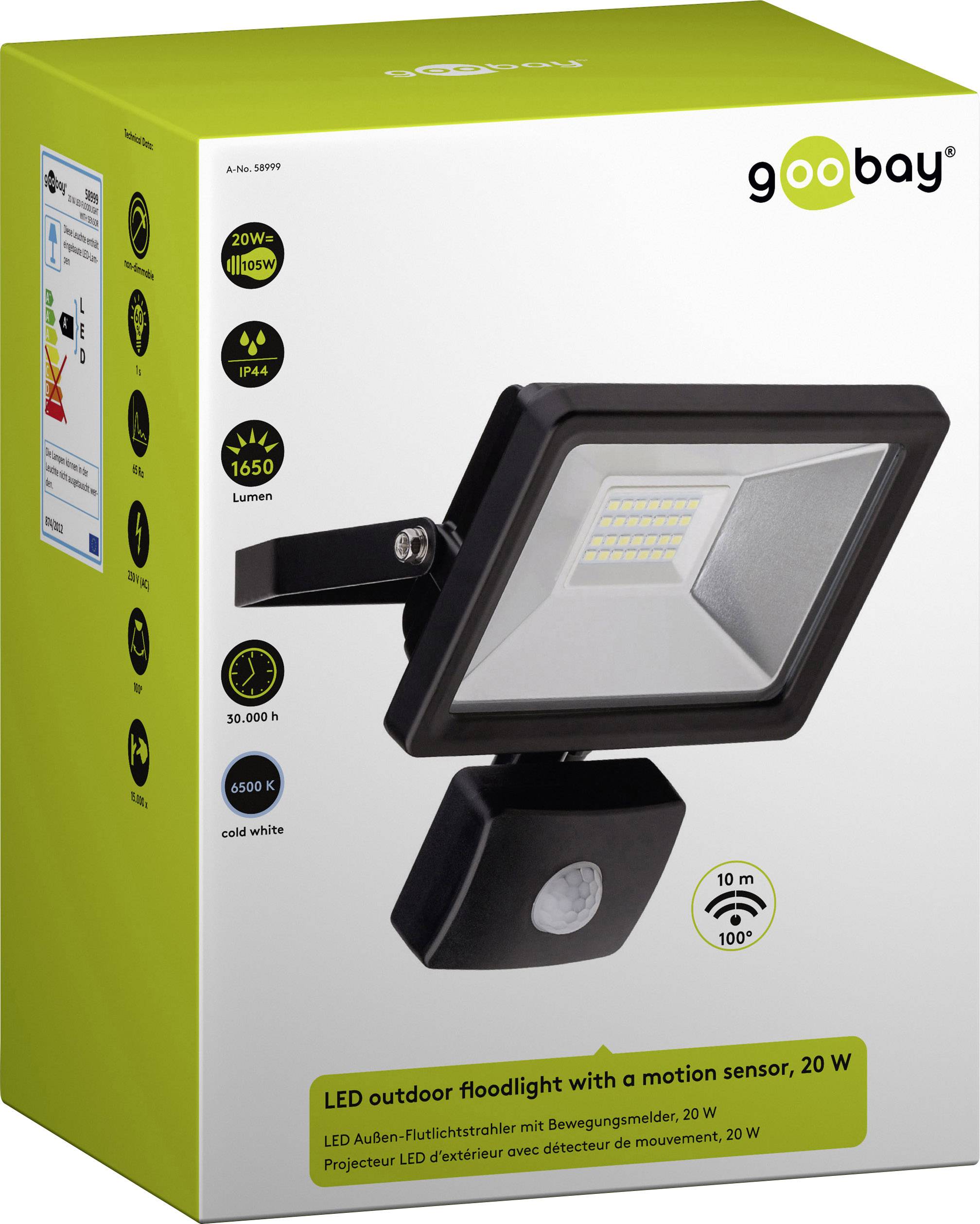 Projecteur LED extérieur avec détecteur de mouvements blanc lumière du