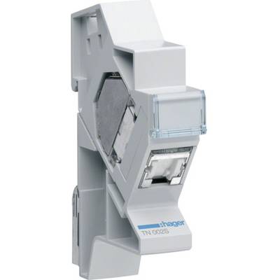 Un parafoudre gris TN 002S de Hager, montable sur rail DIN pour la protection dans les armoires électriques.
