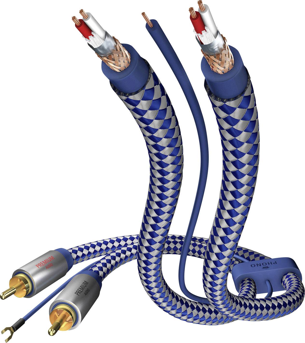 Câble de raccordement Inakustik 00405115 Cinch-RCA audio [1x Cinch-RCA mâle - 1x Cinch-RCA mâle] 1.50 m bleu, argent bli-0